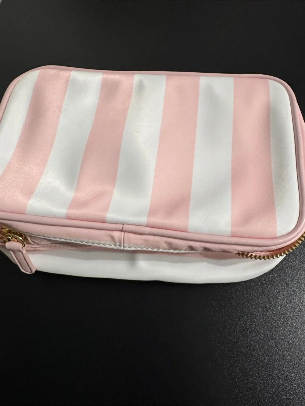 Stoney Clover Lane Pink and White Striped Double Zip